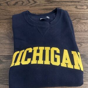 Gear For Sports Navy and Yellow Michigan Crewneck Sweater